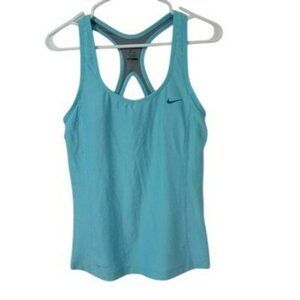 Nike Tank Top with Sports Bra Running Athletic Size Large Light Blue Womens